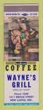 Matchbook Cover - Wayne's Grill New Castle IN