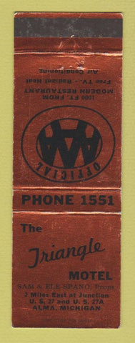 Matchbook Cover - Triangle Motel Alma MI