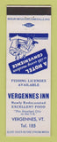 Matchbook Cover - Vergennes Inn VT