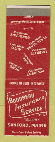Matchbook Cover - Boudreau Insurance Service Sanford ME