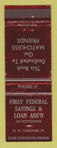 Matchbook Cover - First Federal Savings Loan Pottstown PA WEAR