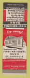 Matchbook Cover - First National Bank Vandalia IL