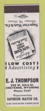 Matchbook Cover - EJ Thompson Advertising Cheyenne WY Superior Match