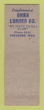 Matchbook Cover - Ted Johnson Contractor Cheyenne WY