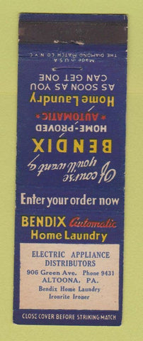 Matchbook Cover - Bendix Laundry Washer Dryer Altoona PA