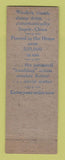 Matchbook Cover - Bendix Laundry Washer Dryer Altoona PA
