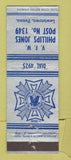 Matchbook Cover - VFW Phillips Jones Post Lewistown PA ADVANCE
