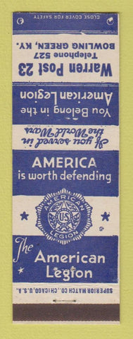 Matchbook Cover - American Legion Warren Post Bowling Green KY