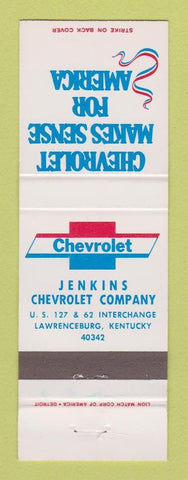 Matchbook Cover - Chevrolet Jenkins Lawrenceburg KY