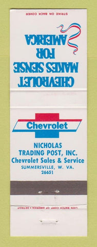 Matchbook Cover - Chevrolet Nicholas Trading Post Summersville WV