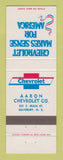 Matchbook Cover - Chevrolet Aaron Salisbury NC
