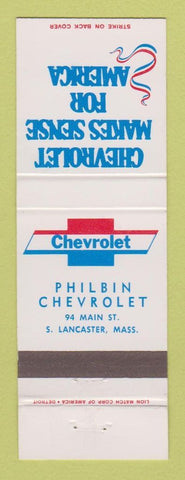 Matchbook Cover - Chevrolet Philbin South Lancaster MA