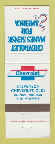 Matchbook Cover - Chevrolet Stevenson Oldsmobile Hancock MI