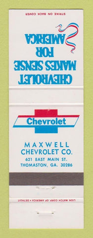 Matchbook Cover - Chevrolet Maxwell Thomaston GA