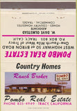 Matchbook Cover - Pombo Real Estate Tracy CA 40 Strike