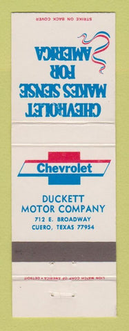 Matchbook Cover - Chevrolet Duckett Cuero TX