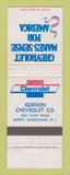 Matchbook Cover - Chevrolet Gordon North Kingstown RI