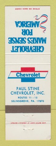 Matchbook Cover - Chevrolet Paul Stine Selinsgrove PA