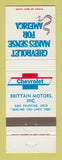Matchbook Cover - Chevrolet Brittain Motors East Palestine OH