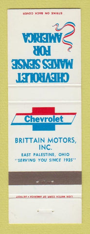 Matchbook Cover - Chevrolet Brittain Motors East Palestine OH