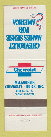 Matchbook Cover - Chevrolet Buick Berlin NH