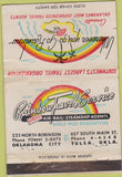 Matchbook Cover - Rainbow Travel Service Tulsa OK WEAR 40 Strike