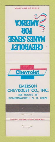 Matchbook Cover - Chevrolet Emerson Somersworth NH