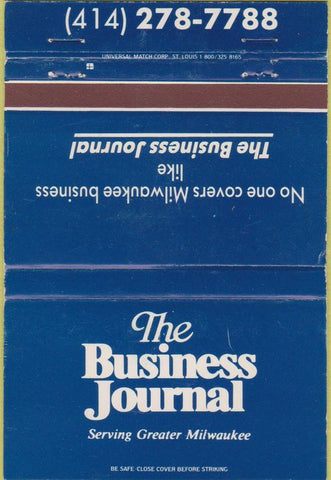 Matchbook Cover - The Business Journal Milwaukee WI 40 Strike