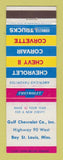 Matchbook Cover - 1963 Chevrolet Gulf Bay St Louis MS