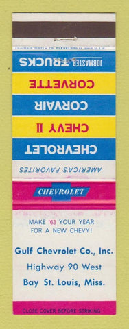 Matchbook Cover - 1963 Chevrolet Gulf Bay St Louis MS