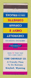 Matchbook Cover - 1963 Chevrolet Core Greybull WY