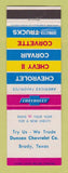 Matchbook Cover - 1963 Chevrolet Duncan Brady TX