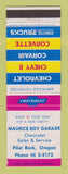 Matchbook Cover - 1963 Chevrolet Maurice Roy Pilot Rock OR