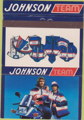 Matchbook Cover - Johnson Motorcycle Team Clothing 40 Strike