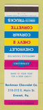 Matchbook Cover - 1963 Chevrolet Barkman Everett PA