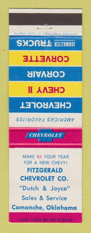 Matchbook Cover - 1963 Chevrolet Fitzgerald Comanche OK