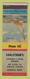 Matchbook Cover - Sahlstrom's Restaurant Augusta MI