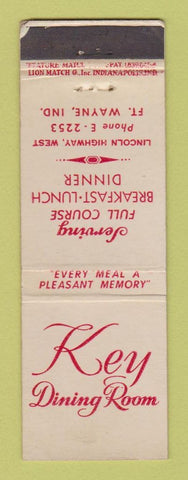 Matchbook Cover - Key Dining Room Fort Wayne IN feature WEAR