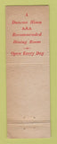 Matchbook Cover - Key Dining Room Fort Wayne IN feature WEAR