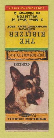 Matchbook Cover - The Kibitzer Williston ND German Shepherd