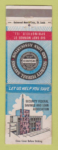 Matchbook Cover - Security Federal Savings and Loan Springfield IL