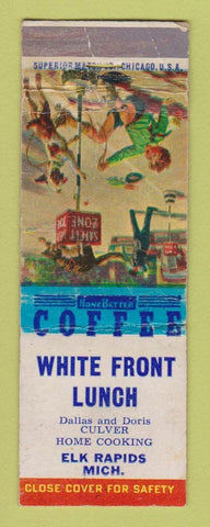 Matchbook Cover - White Front Lunch Elk Rapids MI WORN