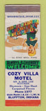 Matchbook Cover - Cozy Villa Motel Bluffton IN WORN