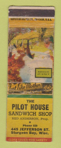 Matchbook Cover - Pilot House Restaurant Sturgeon Bay WI WORN