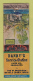Matchbook Cover - Danny's Pure oil gas Battle Creek MI POOR