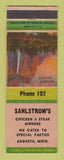 Matchbook Cover - Sahlstrom's Restaurant Augusta MI
