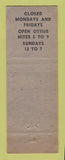 Matchbook Cover - Sahlstrom's Restaurant Augusta MI