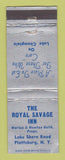 Matchbook Cover - Royal Savage Inn Plattsburg NY WORN