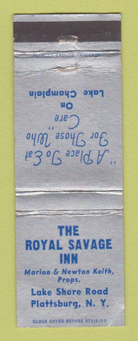 Matchbook Cover - Royal Savage Inn Plattsburg NY WORN