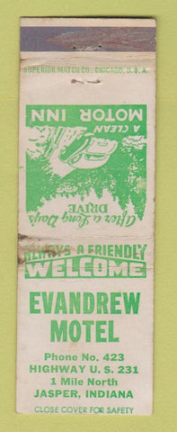 Matchbook Cover - Evandrew Motel Jasper IN WORN